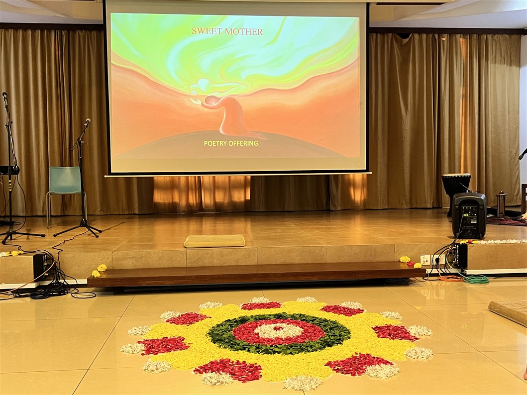 Poetry offering at the Unity Pavilion (photo Manohar)